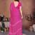 pink floral georgette saree with lace border & blouse piece