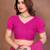 pink floral georgette saree with lace border & blouse piece