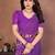  purple floral georgette saree with lace border & blouse piece