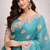 Blue Color Soft Silk Georgette Embroidered Saree