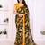  yellow floral georgette saree with lace border & blouse piece