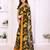  yellow floral georgette saree with lace border & blouse piece