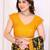  yellow floral georgette saree with lace border & blouse piece