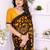  yellow floral georgette saree with lace border & blouse piece
