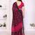 pink floral georgette saree with lace border & blouse piece