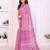 pink floral georgette saree with lace border & blouse piece