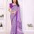  purple floral georgette saree with lace border & blouse piece