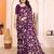  purple floral georgette saree with lace border & blouse piece