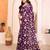  purple floral georgette saree with lace border & blouse piece