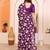  purple floral georgette saree with lace border & blouse piece