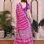 pink floral georgette saree with lace border & blouse piece