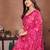 pink printed georgette saree with lace border & blouse piece