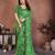 green printed georgette saree with lace border & blouse piece