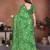 green printed georgette saree with lace border & blouse piece