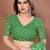 green printed georgette saree with lace border & blouse piece