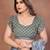 grey printed georgette saree with lace border & blouse piece