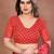 red printed georgette saree with lace border & blouse piece