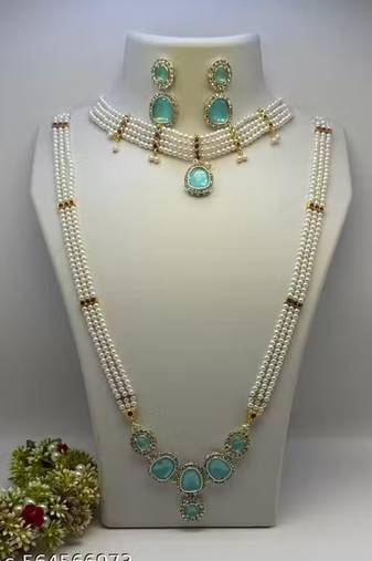 Indian bollywood gold plated kundan choker bridal necklace earrings jewelry set