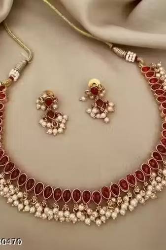 Indian bollywood gold plated kundan choker bridal necklace earrings jewelry set
