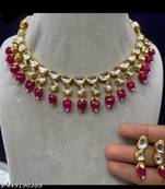 Indian bollywood gold plated kundan choker bridal necklace earrings jewelry set