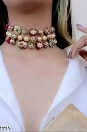 Indian bollywood gold plated kundan choker bridal necklace earrings jewelry set