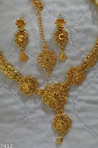 Indian bollywood gold plated kundan choker bridal necklace earrings jewelry set