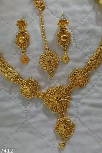 Indian bollywood gold plated kundan choker bridal necklace earrings jewelry set