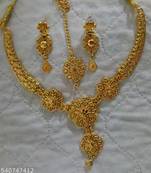Indian bollywood gold plated kundan choker bridal necklace earrings jewelry set