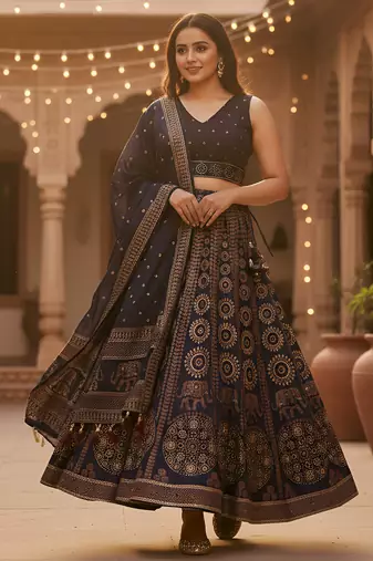 Garba Special Cotton SemiStitched Lehenga choli