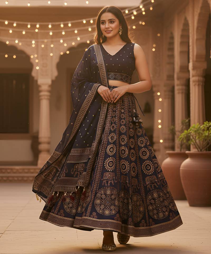 Garba Special Cotton SemiStitched Lehenga choli