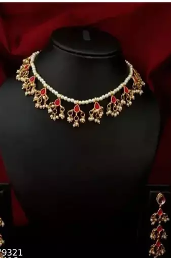 Indian bollywood gold plated kundan choker bridal necklace earrings jewelry set