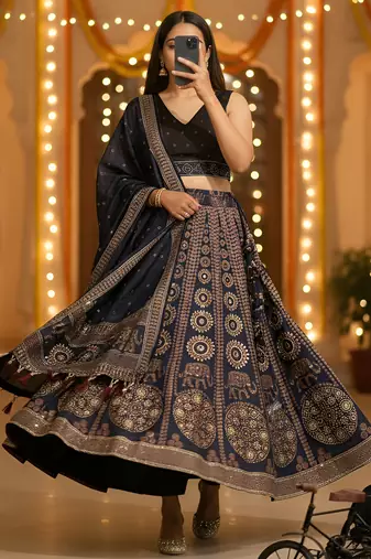 Garba Special Cotton SemiStitched Lehenga choli