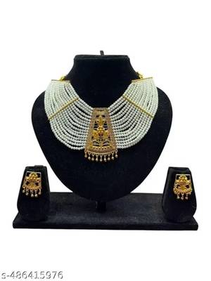 Indian bollywood gold plated kundan choker bridal necklace earrings jewelry set 1