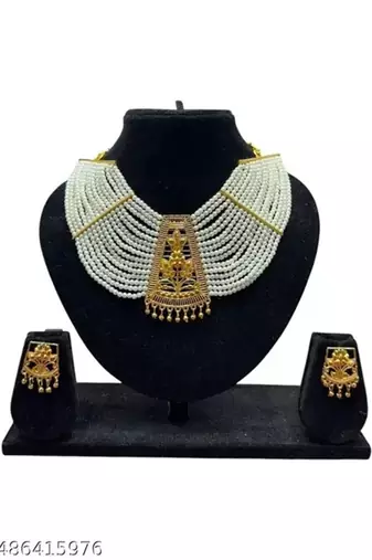 Indian bollywood gold plated kundan choker bridal necklace earrings jewelry set
