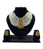 Indian bollywood gold plated kundan choker bridal necklace earrings jewelry set