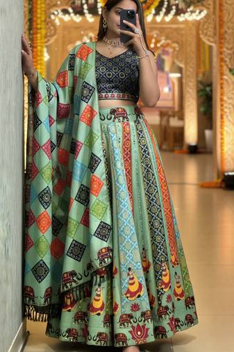 Garba Special Cotton SemiStitched Lehenga choli