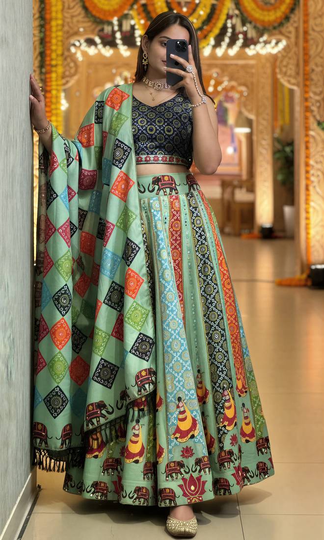 Garba Special Cotton SemiStitched Lehenga choli