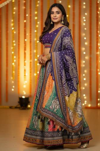 Garba Special Cotton SemiStitched Lehenga choli