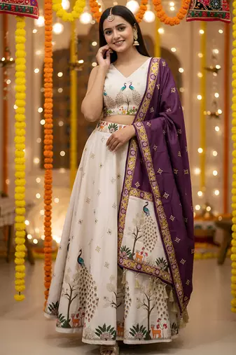 Garba Special Cotton SemiStitched Lehenga choli