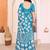 blue floral georgette saree with lace border & blouse piece