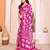 pink floral georgette saree with lace border & blouse piece