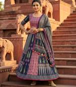 Navratri Ajarakh Print Rayon Semi Stitched Lehenga Choli & Unstitched Blouse With Dupatta