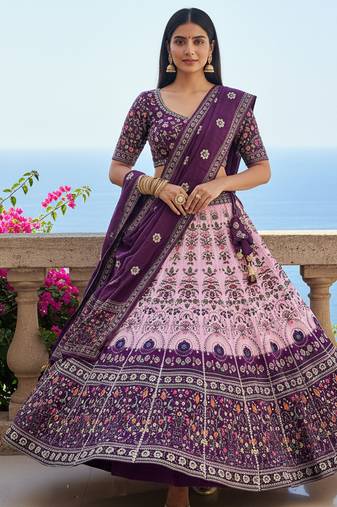 Navratri Ajarakh Print Rayon Semi Stitched Lehenga Choli & Unstitched Blouse With Dupatta
