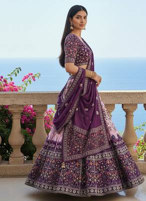 Navratri Ajarakh Print Rayon Semi Stitched Lehenga Choli & Unstitched Blouse With Dupatta 2