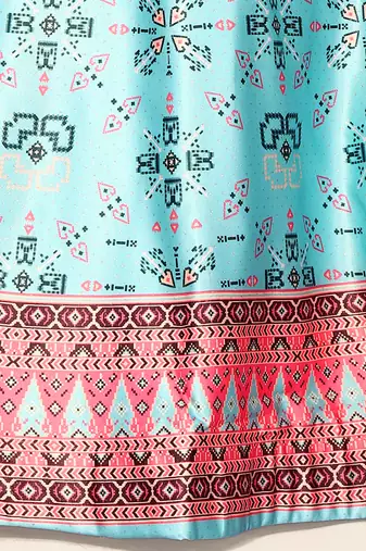 Ikkat Patola Print SemiStitched Satin Crop-Top choli