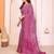 pink floral georgette saree with lace border & blouse piece