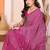 pink floral georgette saree with lace border & blouse piece