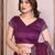 purple embellished net saree with diamond lace border & blouse piece