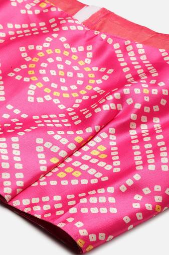 Panihari Pichwai Print SemiStitched Satin Crop-Top choli