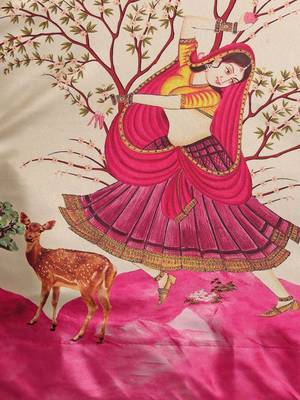 Panihari Pichwai Print SemiStitched Satin Crop-Top choli 4